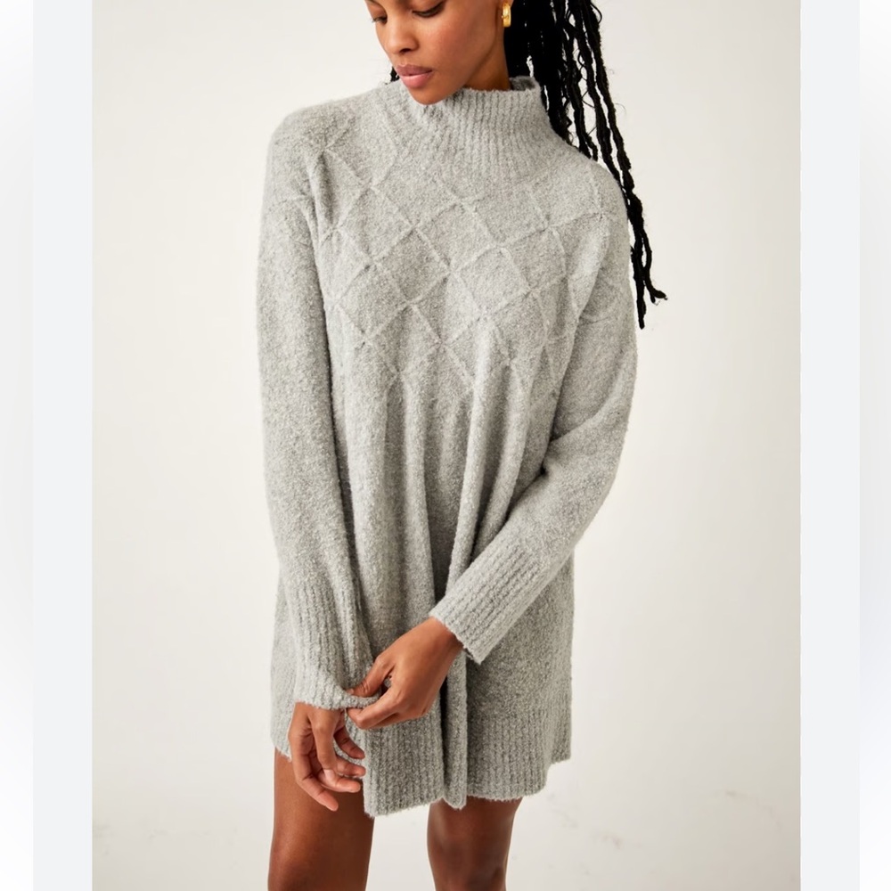 Free People Jaci Long-Sleeve Babydoll Sweater Dress